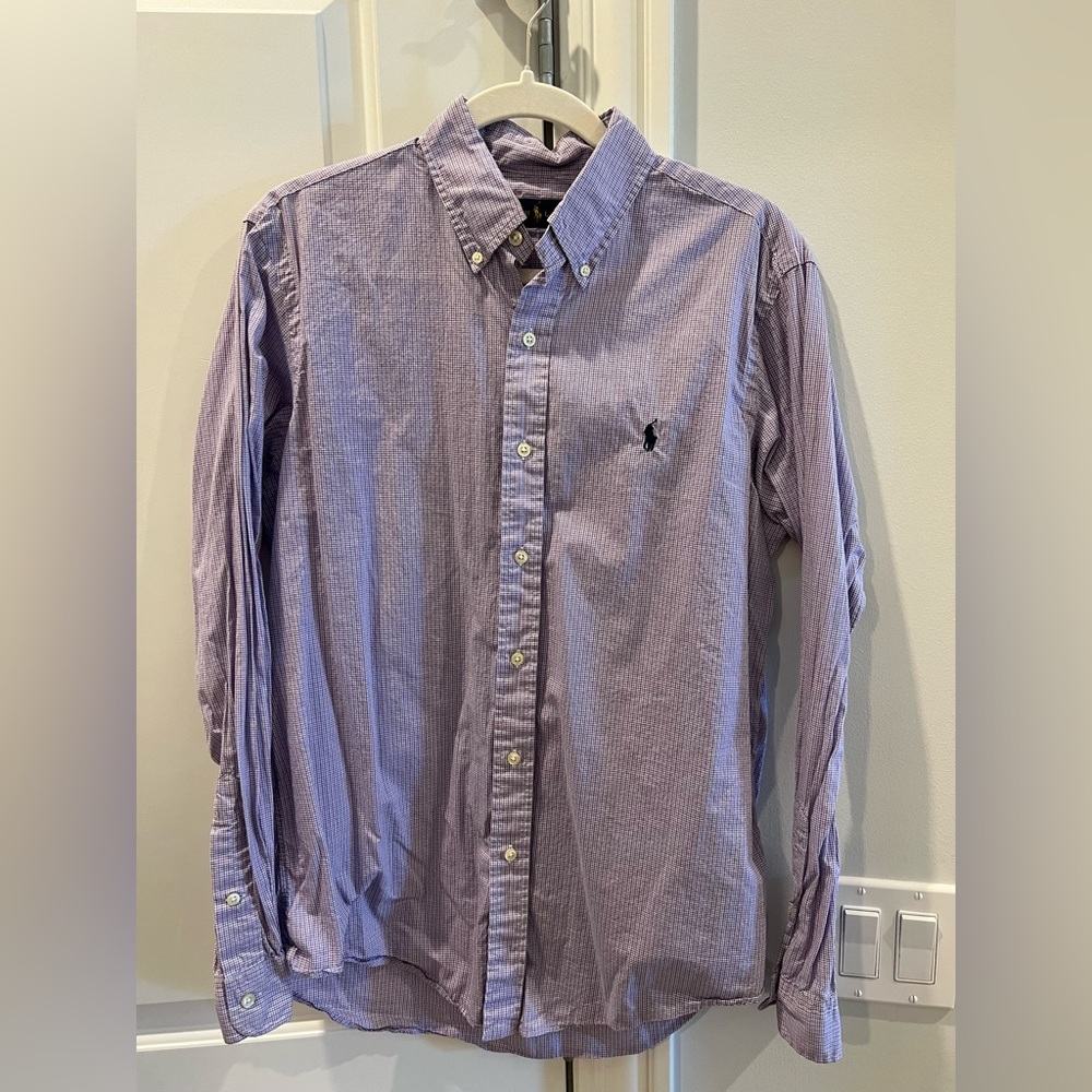 Ralph Lauren casual button down. Size M. Purple.